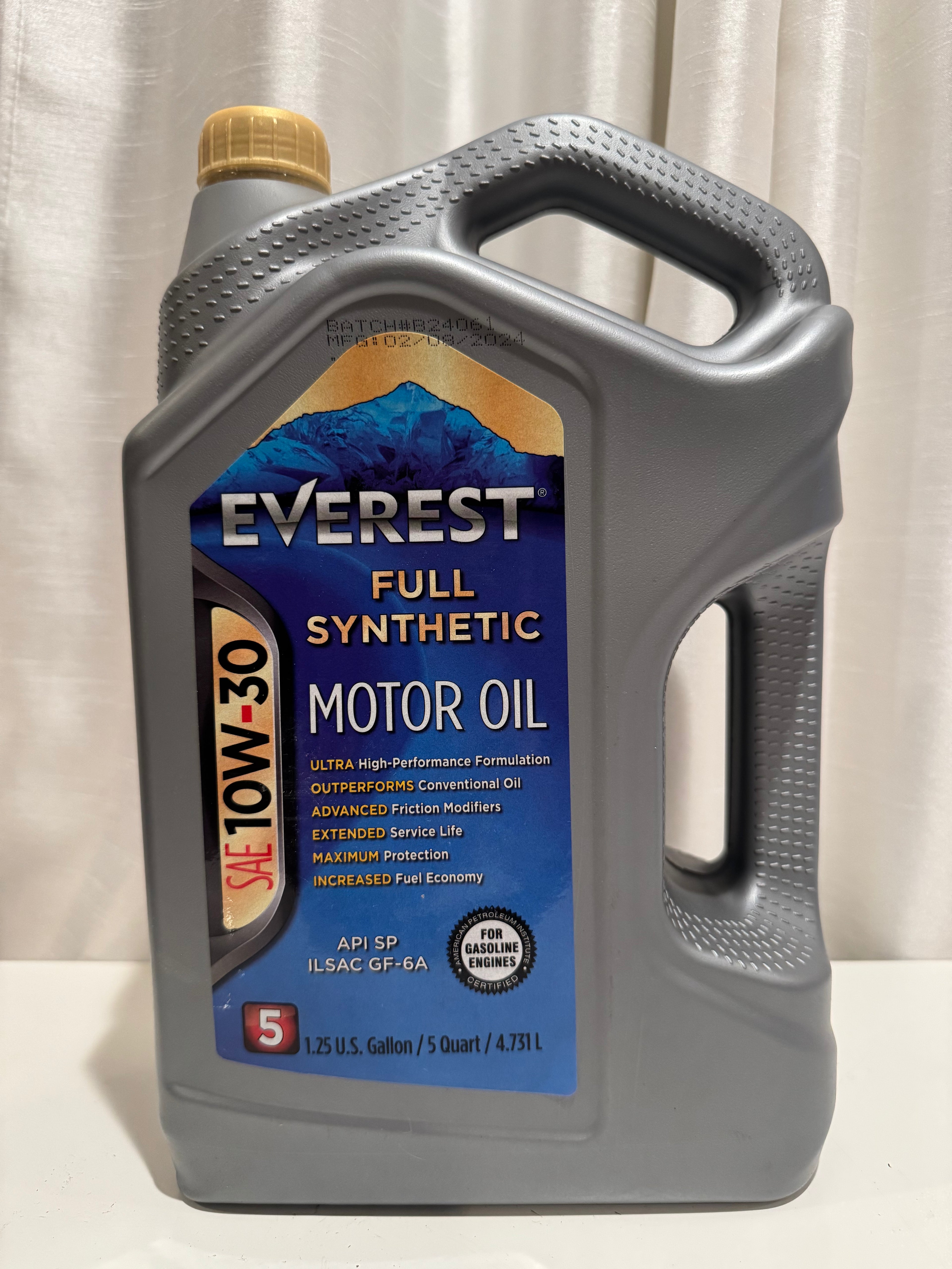 EVEREST FULL SYNTHETIC 10W-30 MOTOR OIL 5L