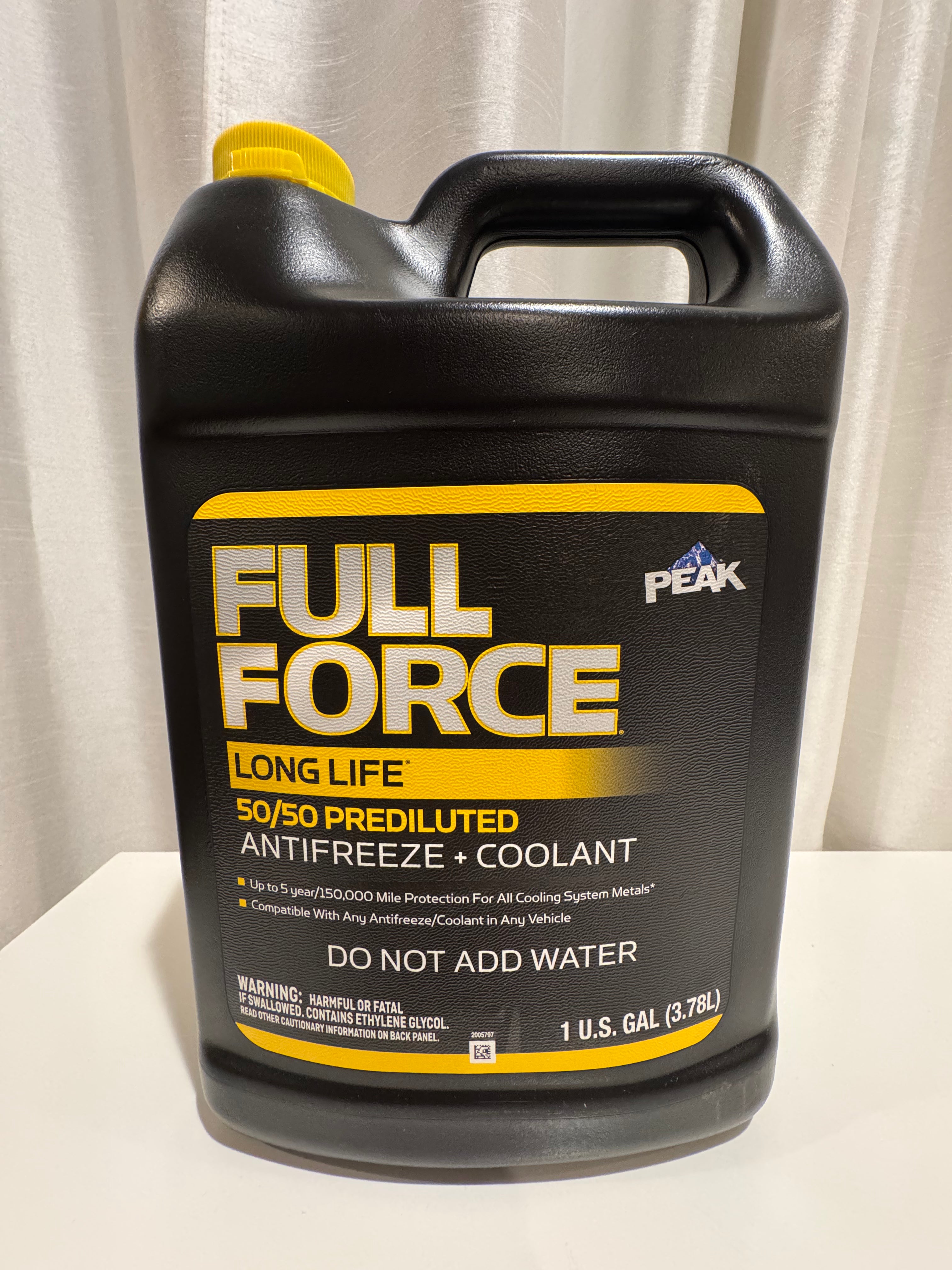PEAK YELLOW 50/50 ANTIFREEZE COOLANT - FULL FORCE