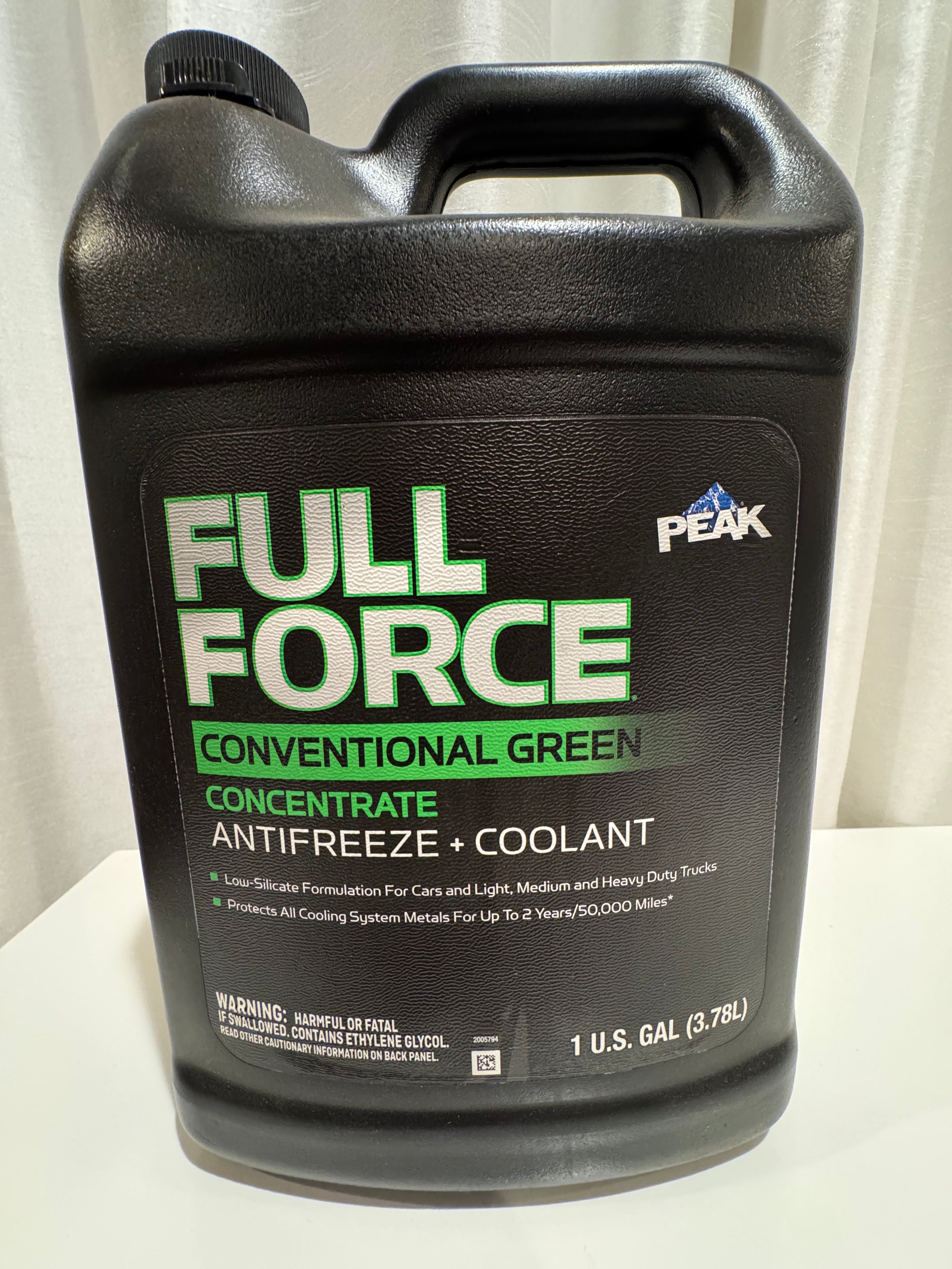 PEAK GREEN PURE ANTIFREEZE COOLANT - FULL FORCE
