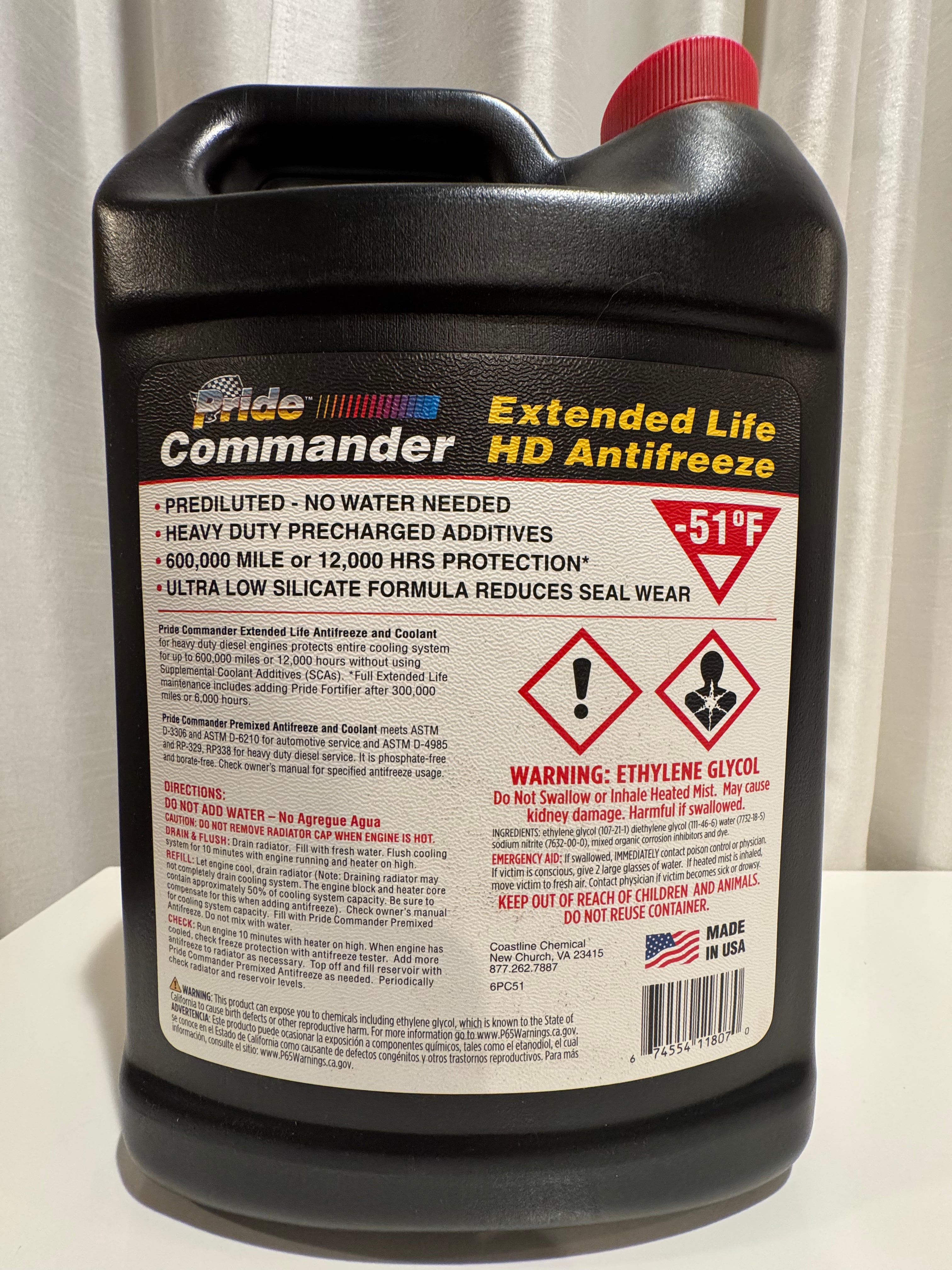PRIDE COMMANDER EXTENDED LIFE HD ANTIFREEZE COOLANT
