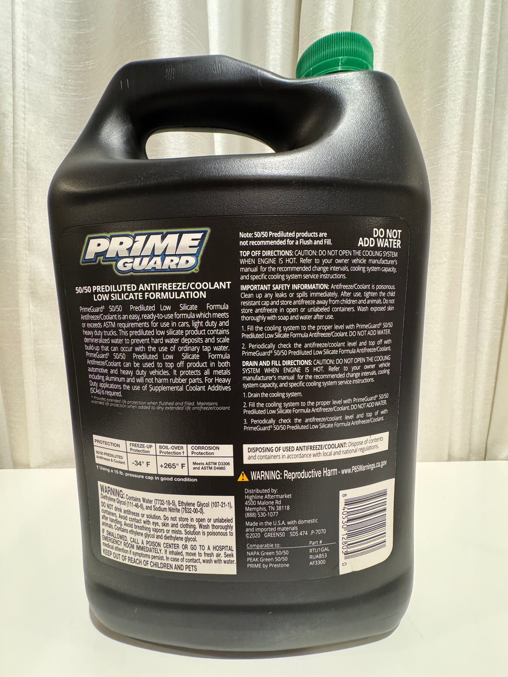 PRIME GUARD GREEN 50/50 ANTIFREEZE COOLANT