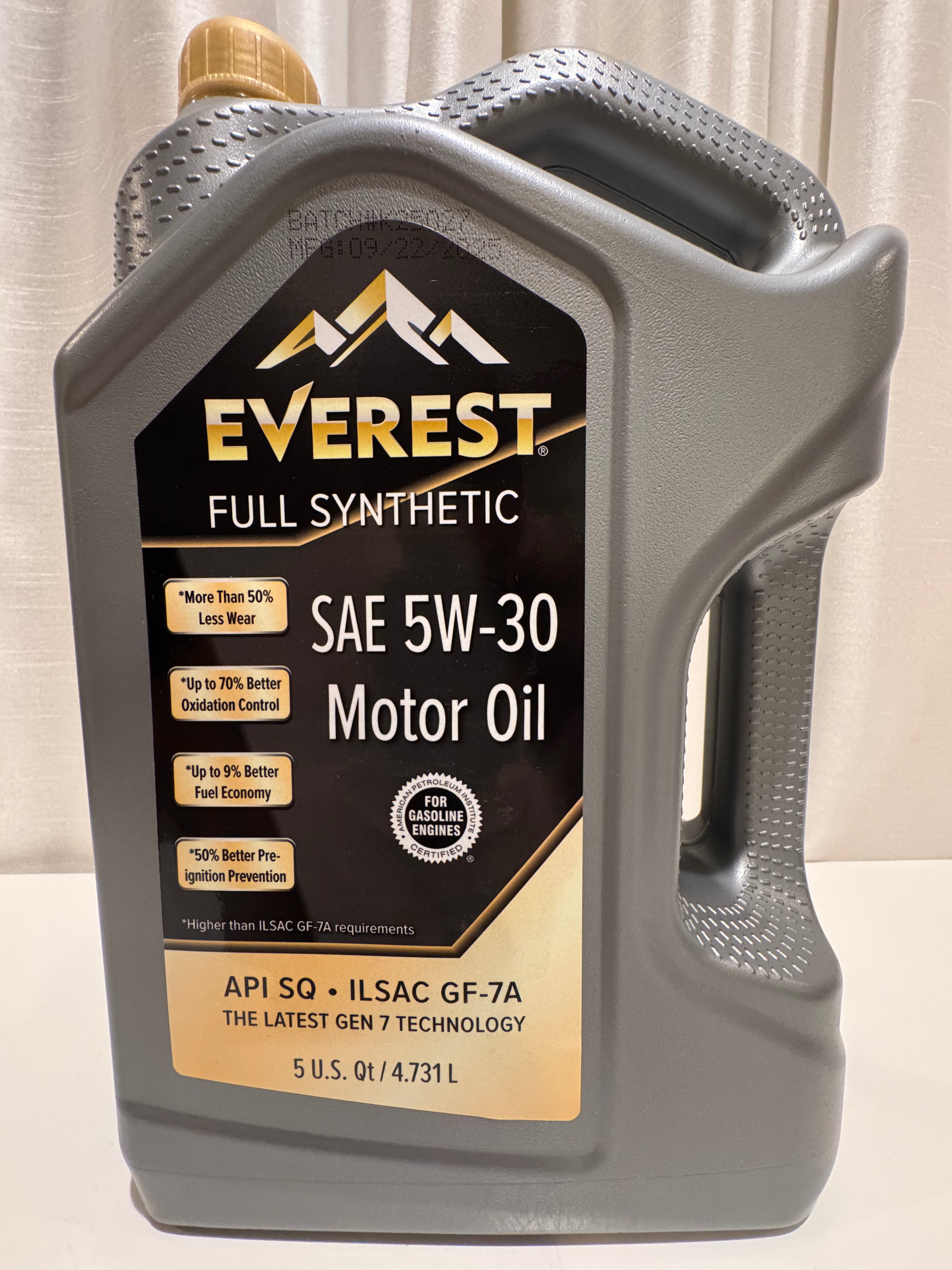 EVEREST FULL SYNTHETIC 5W-30 MOTOR OIL 5L