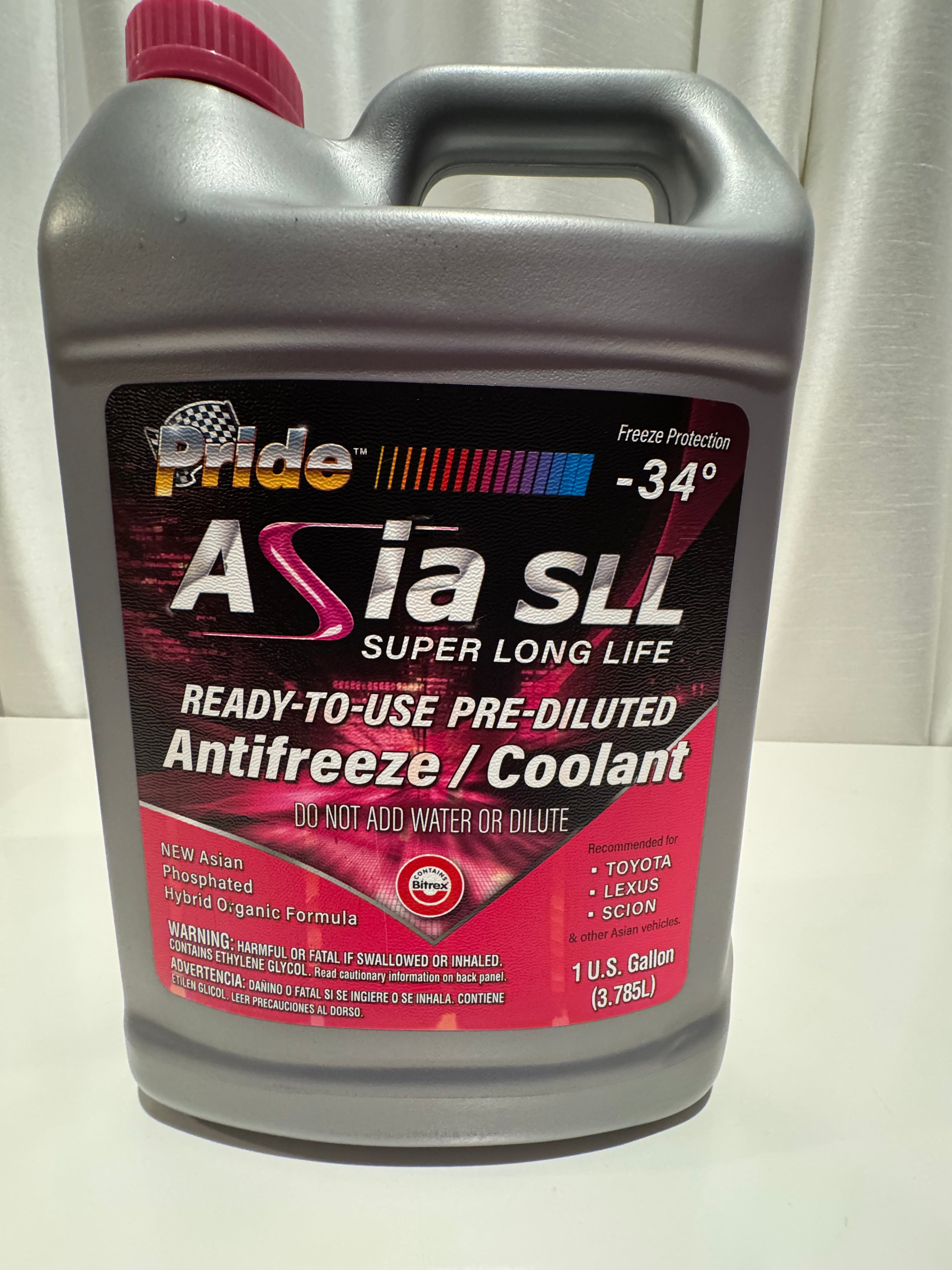 PRIDE ASIA PINK SLL 50/50 ANTIFREEZE COOLANT