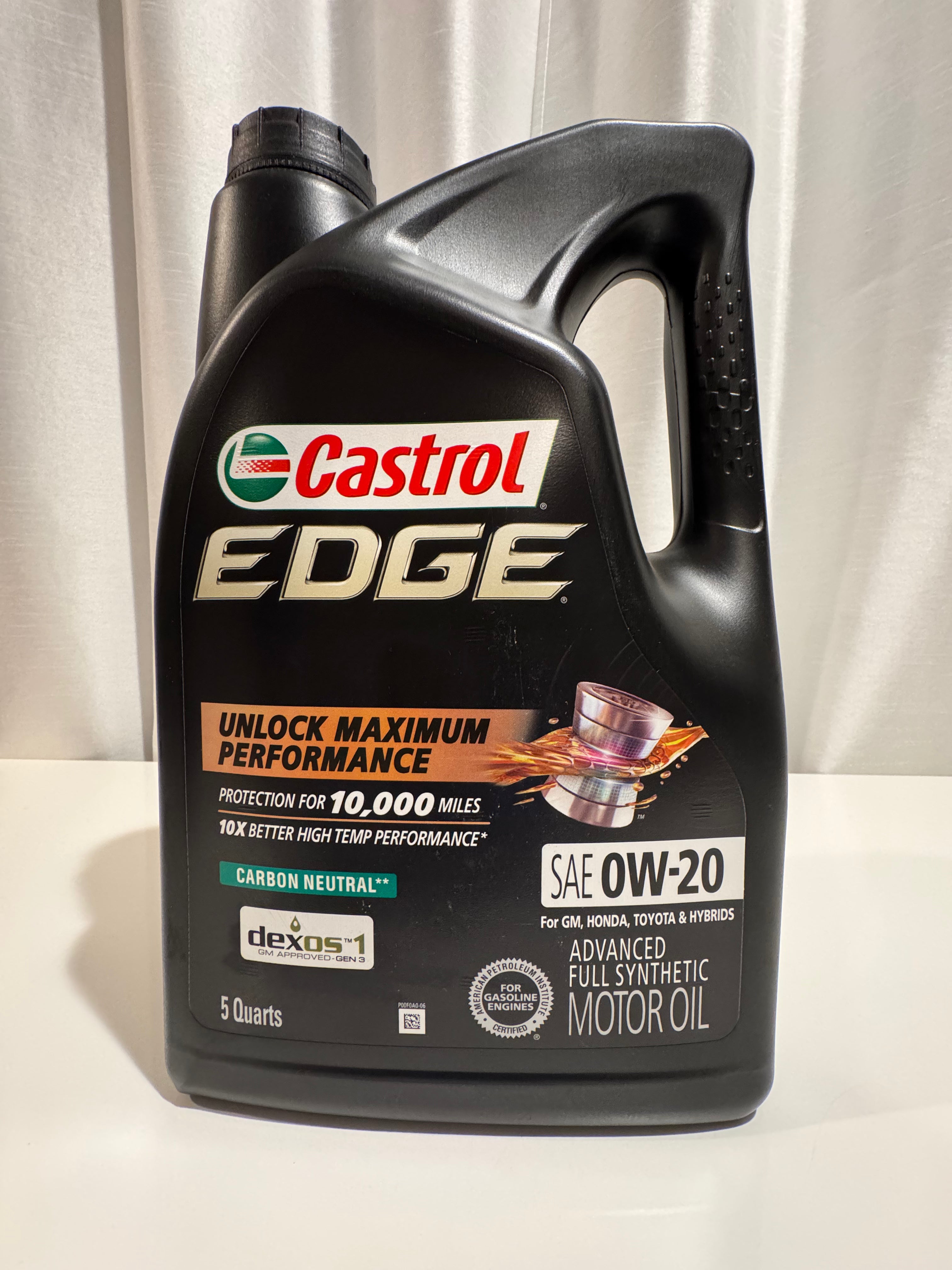 CASTROL EDGE FULL SYNTHETIC 0W-20 MOTOR OIL 5L