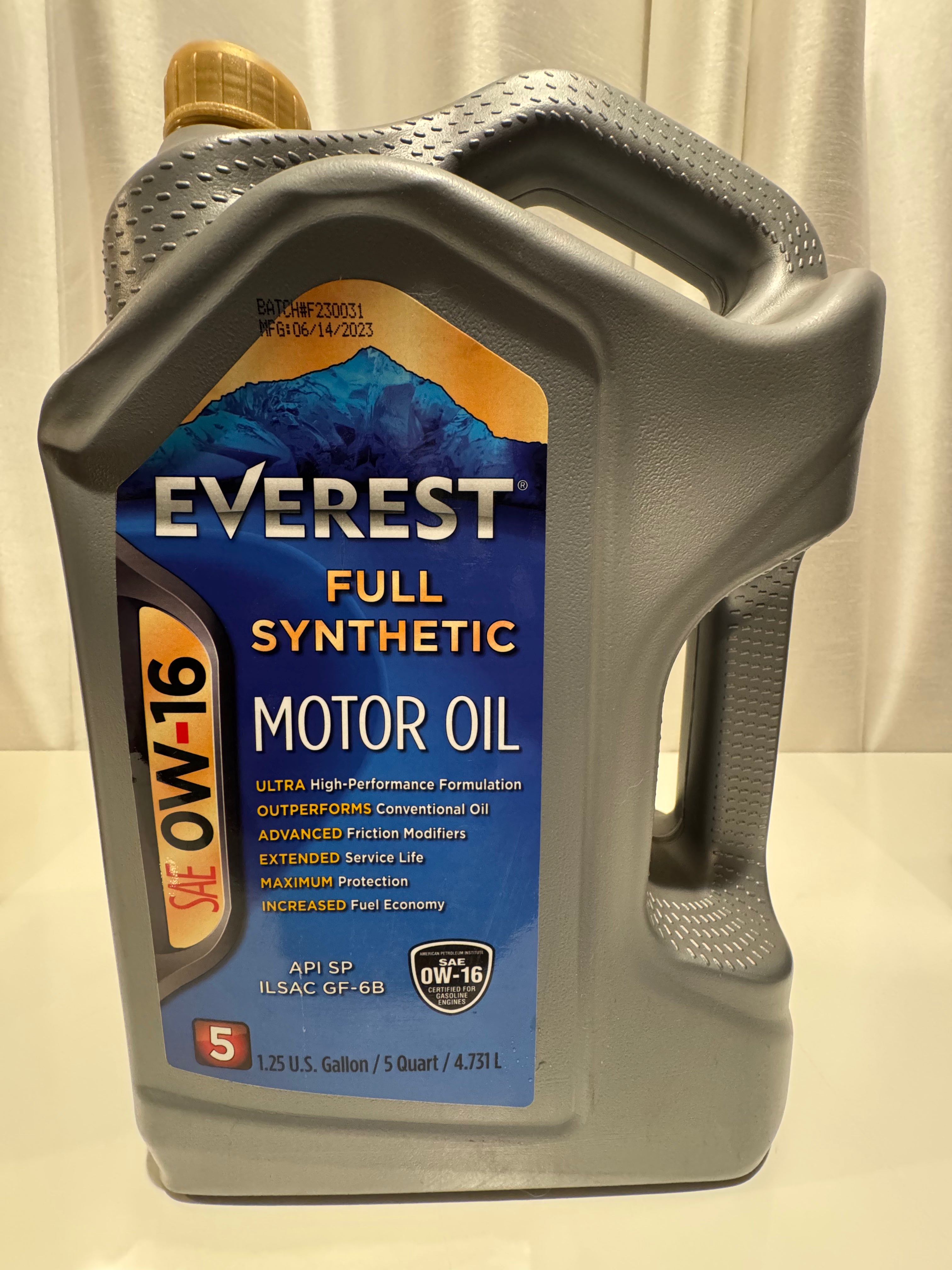 EVEREST FULL SYNTHETIC 0W-16 MOTOR OIL
