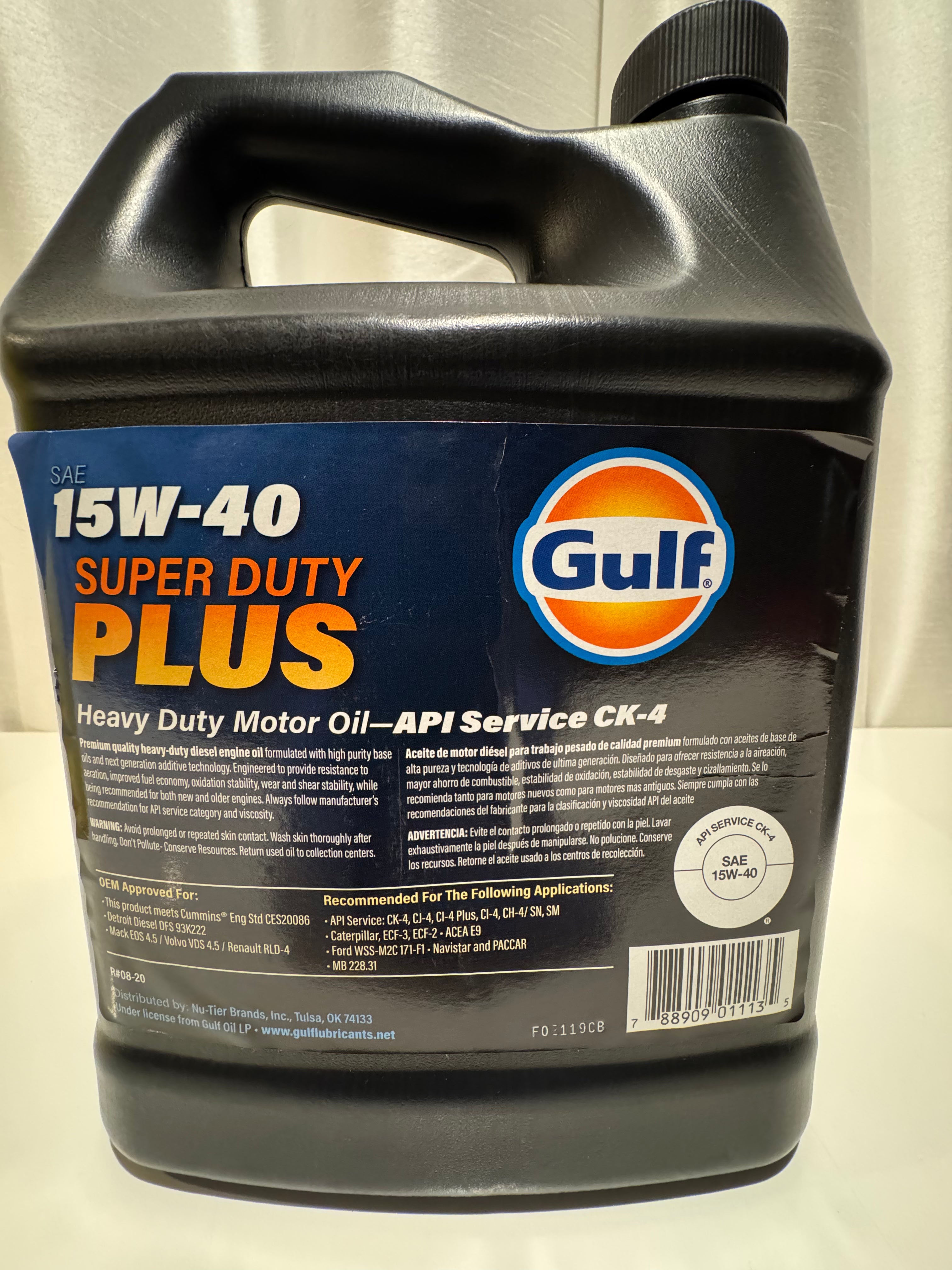 GULF SUPER DUTY PLUS 15W-40 HD MOTOR OIL 3.78L