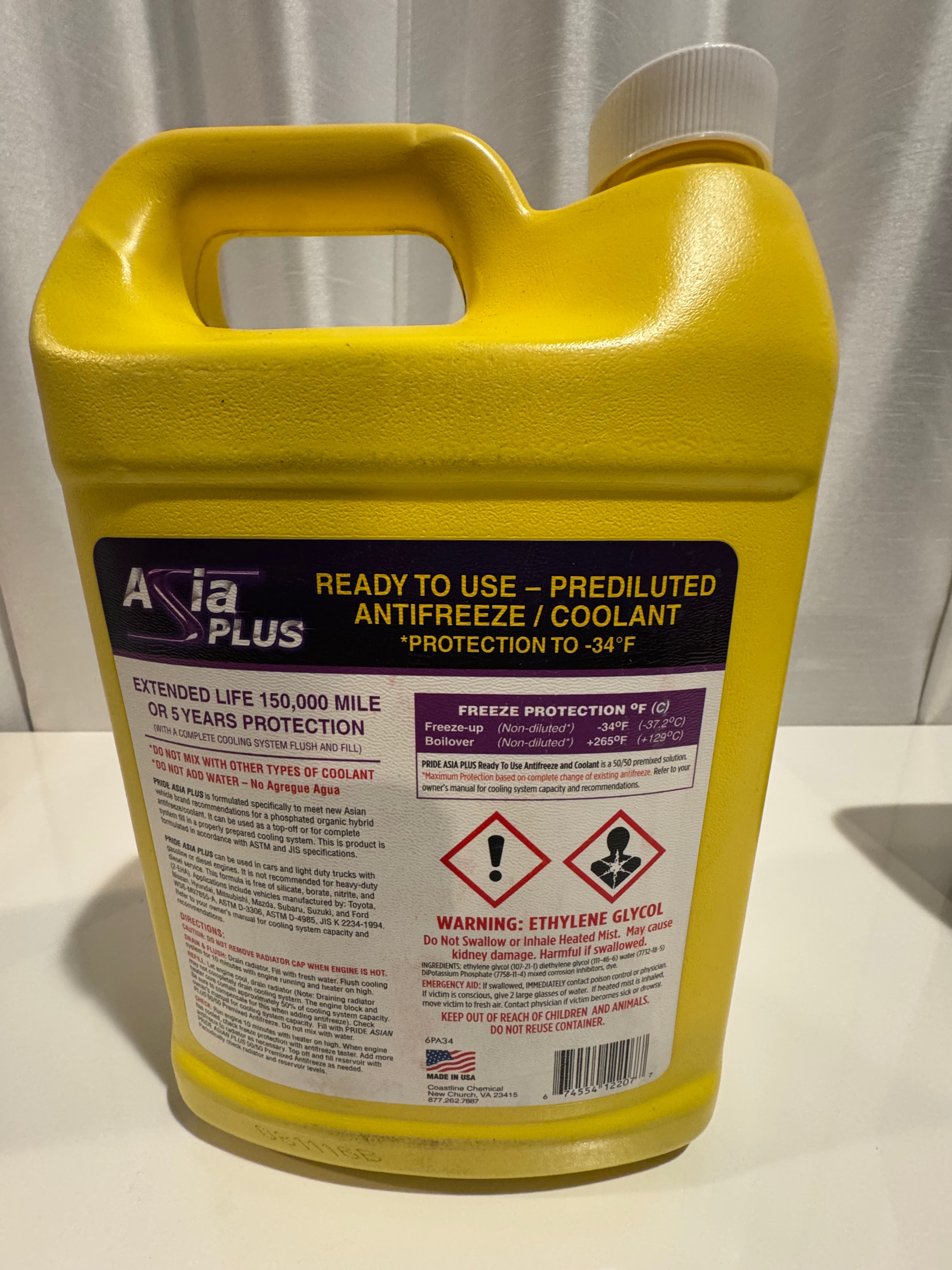 PRIDE ASIA PLUS PURPLE 50/50 ANTIFREEZE COOLANT