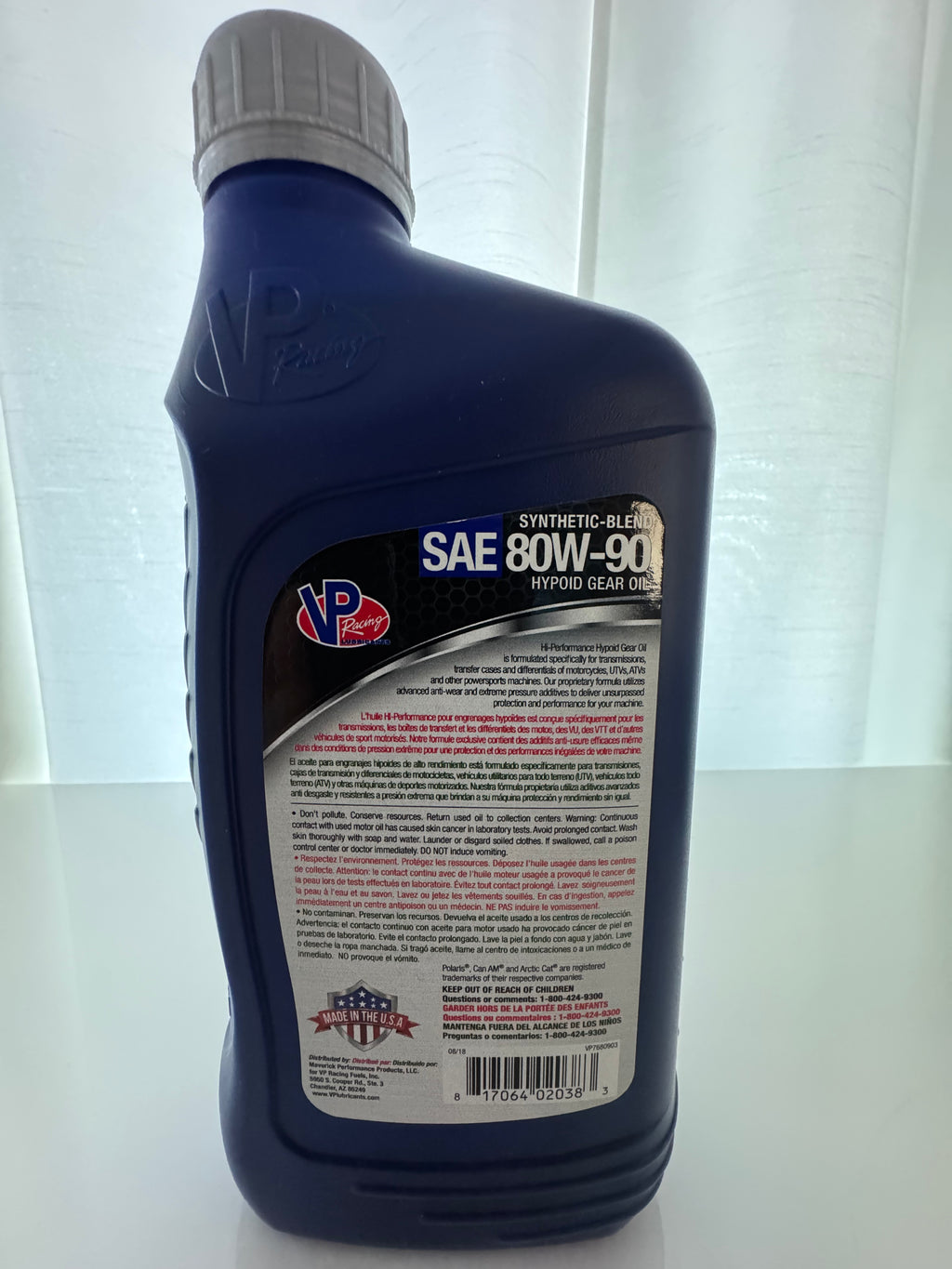 VP RACING HYPOID 80W-90 GEAR OIL 1L