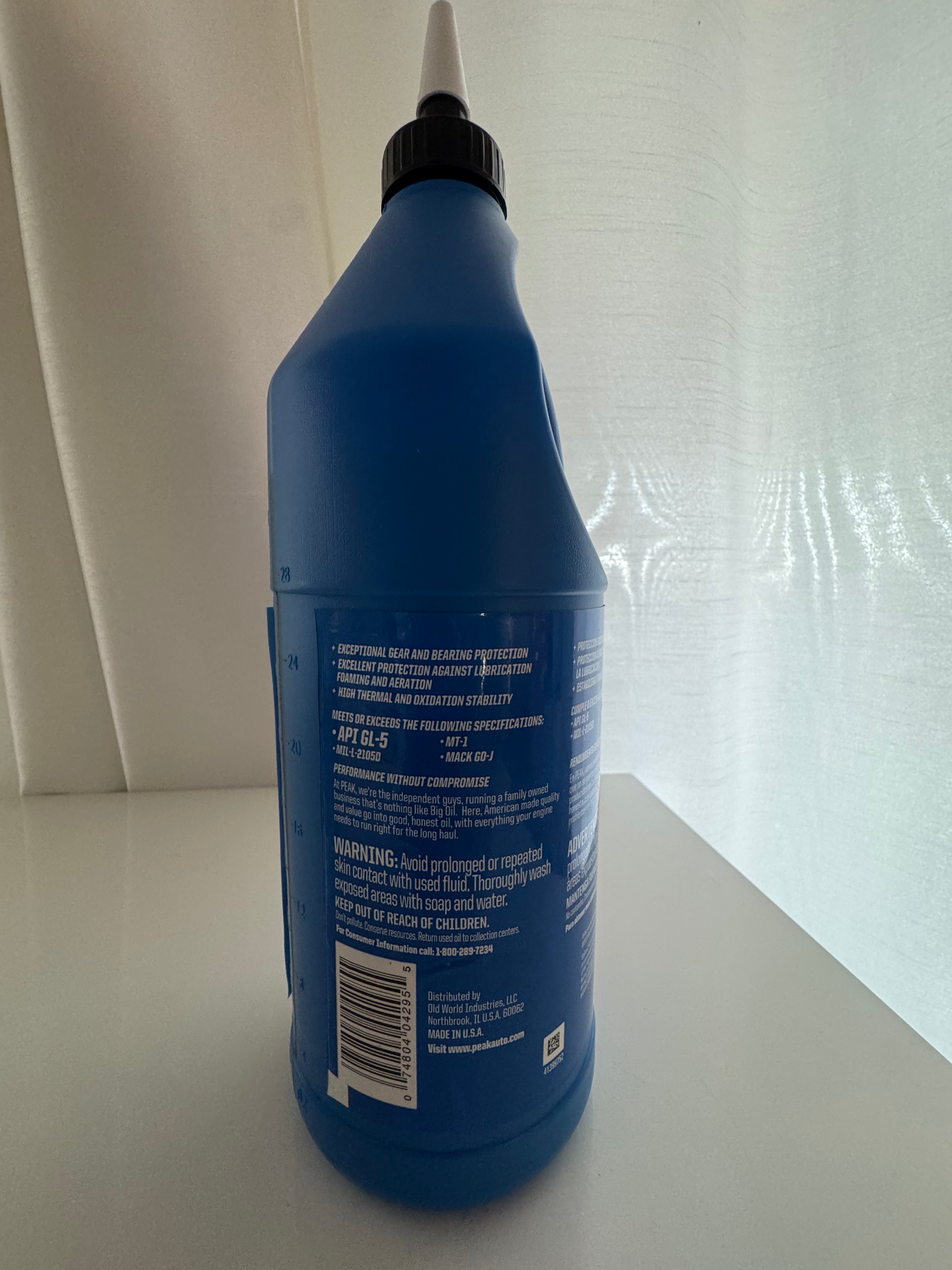 PEAK FULL SYNTHETIC 75W-140 GEAR OIL