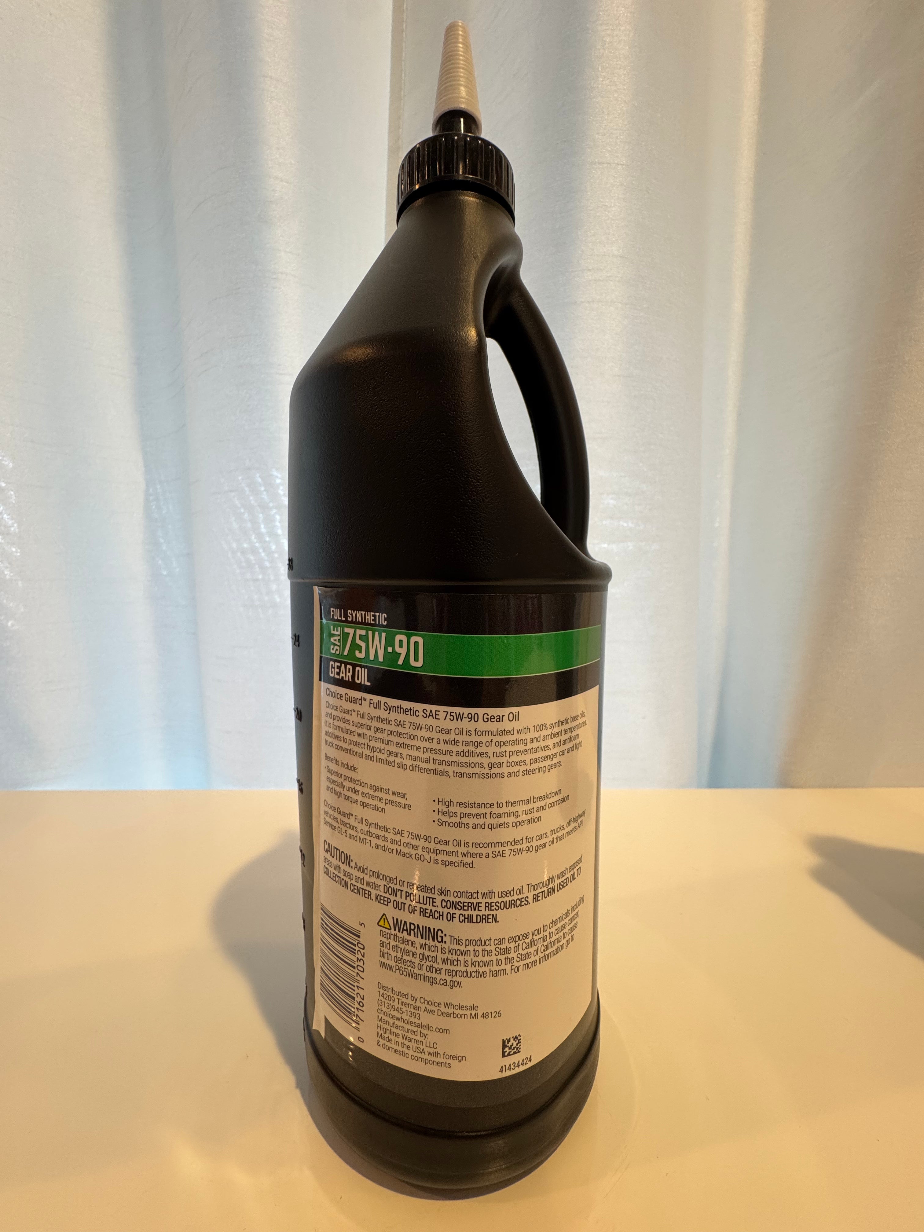 CHOICE GUARD LUBRICANTS FULL SYNTHETIC 75W-90 GEAR OIL