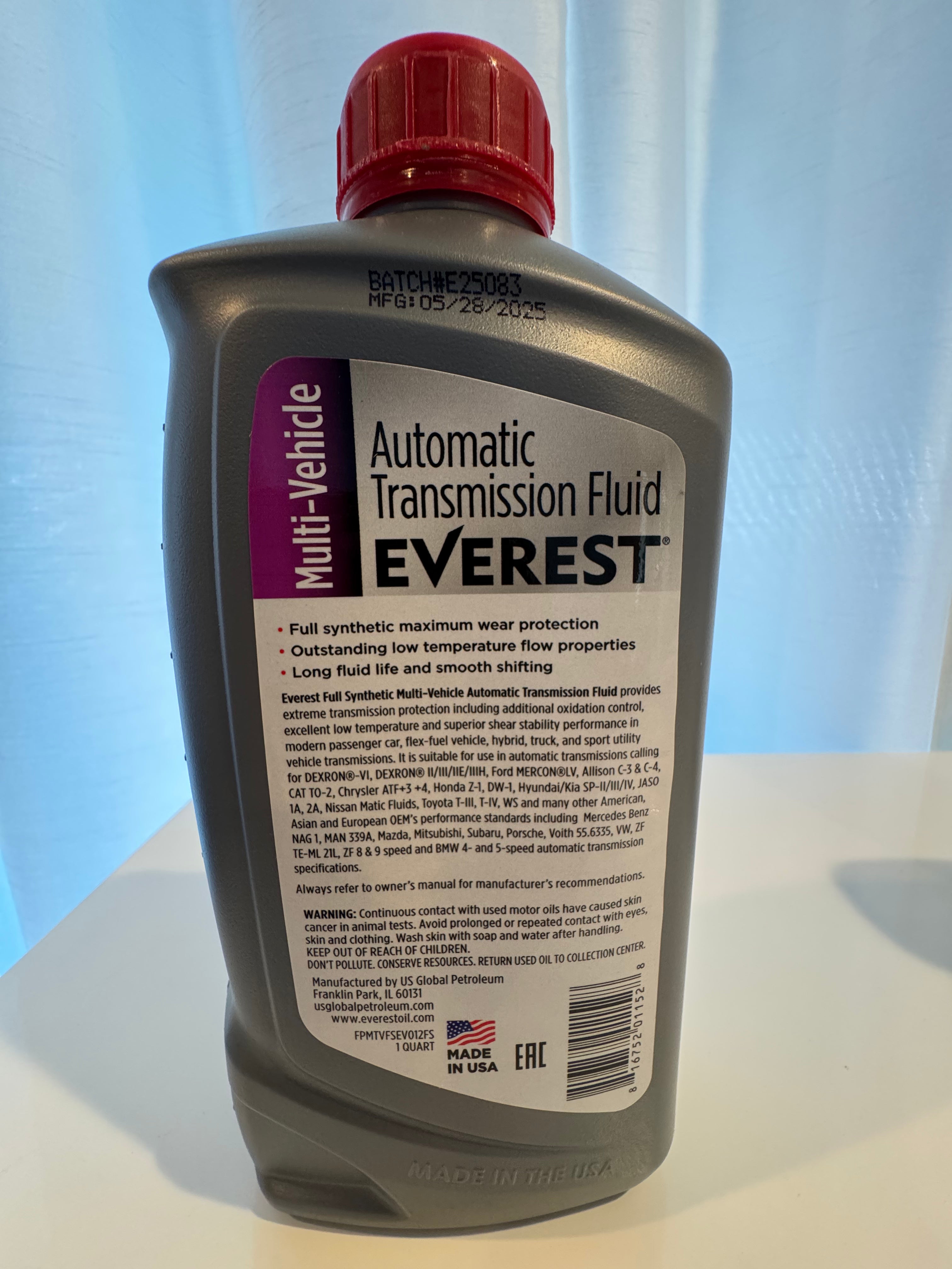 EVEREST FULL SYNTHETIC MV ATF - MULTI VEHICLE 1L