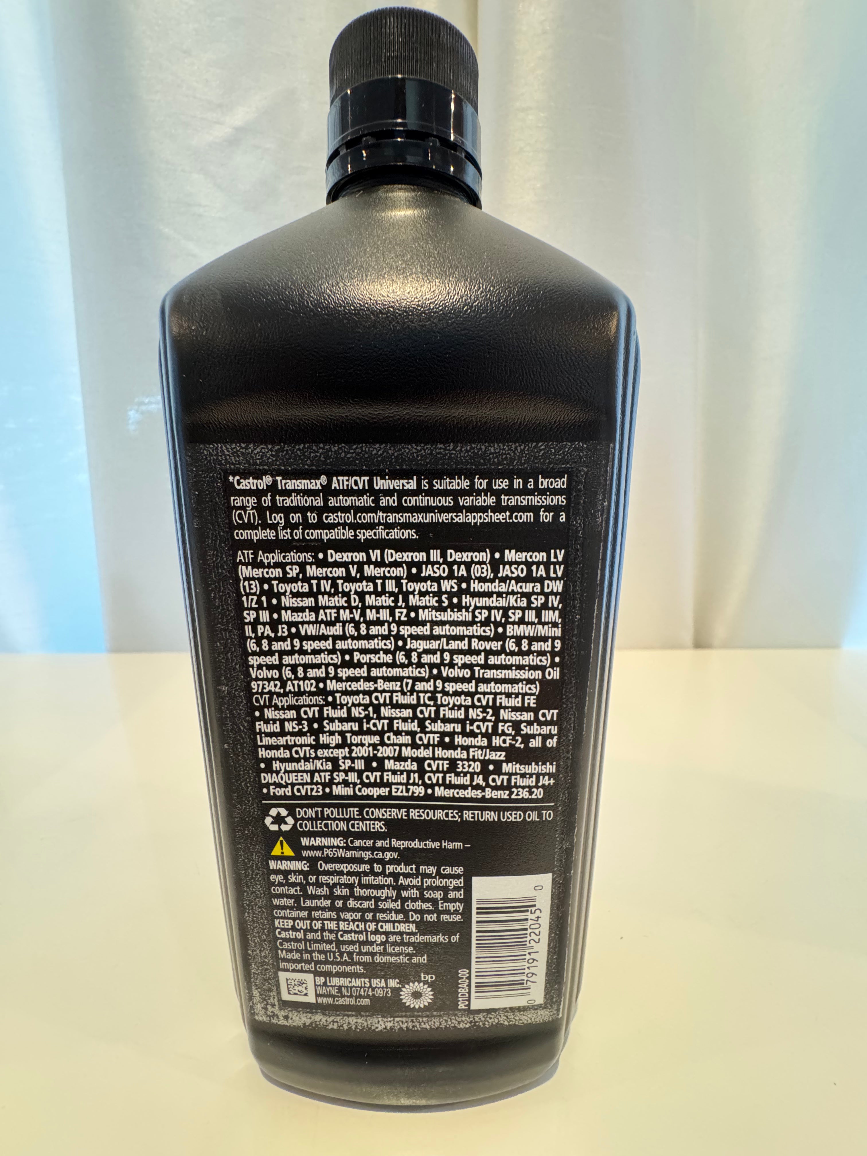 CASTROL TRANSMAX ATF/CVT UNIVERSAL TRANSMISSION FLUID 1L