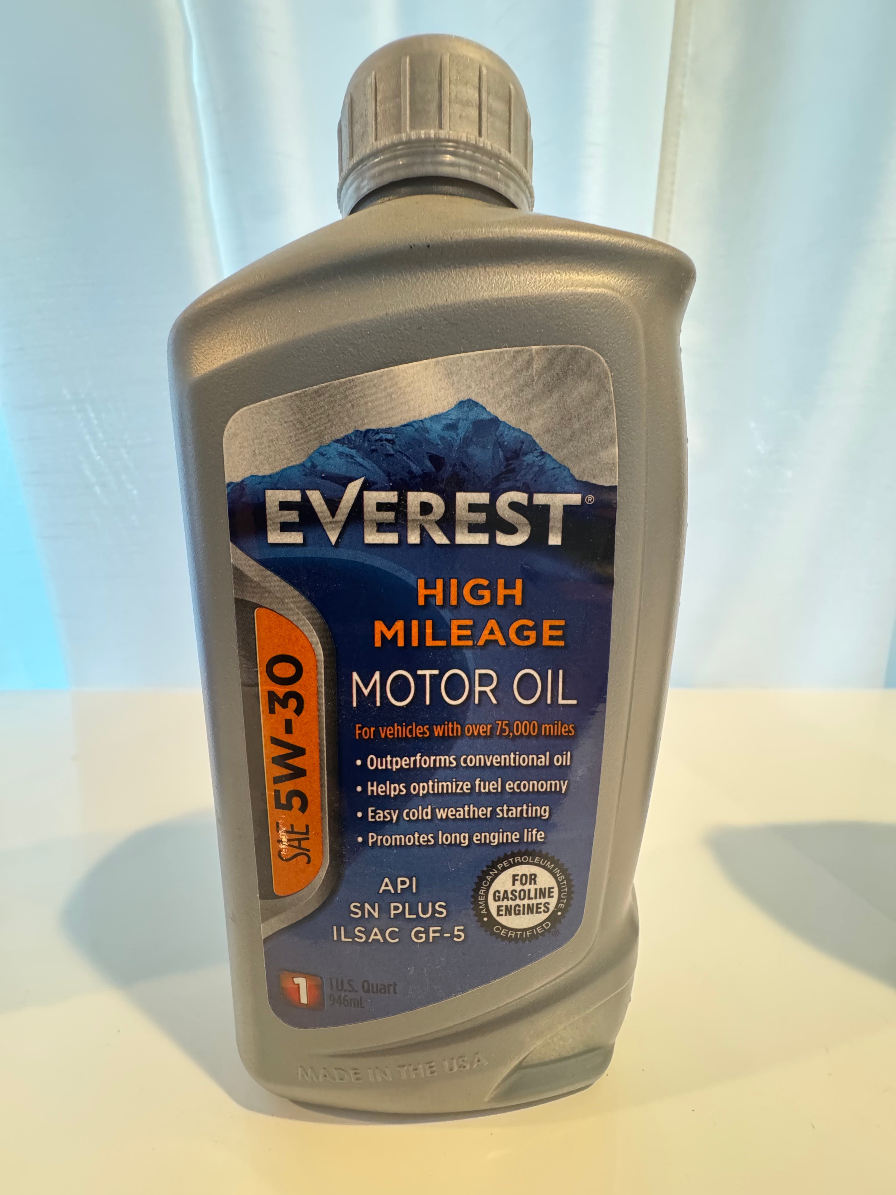 EVEREST HIGH MILAGE 5W-30 MOTOR OIL 1L