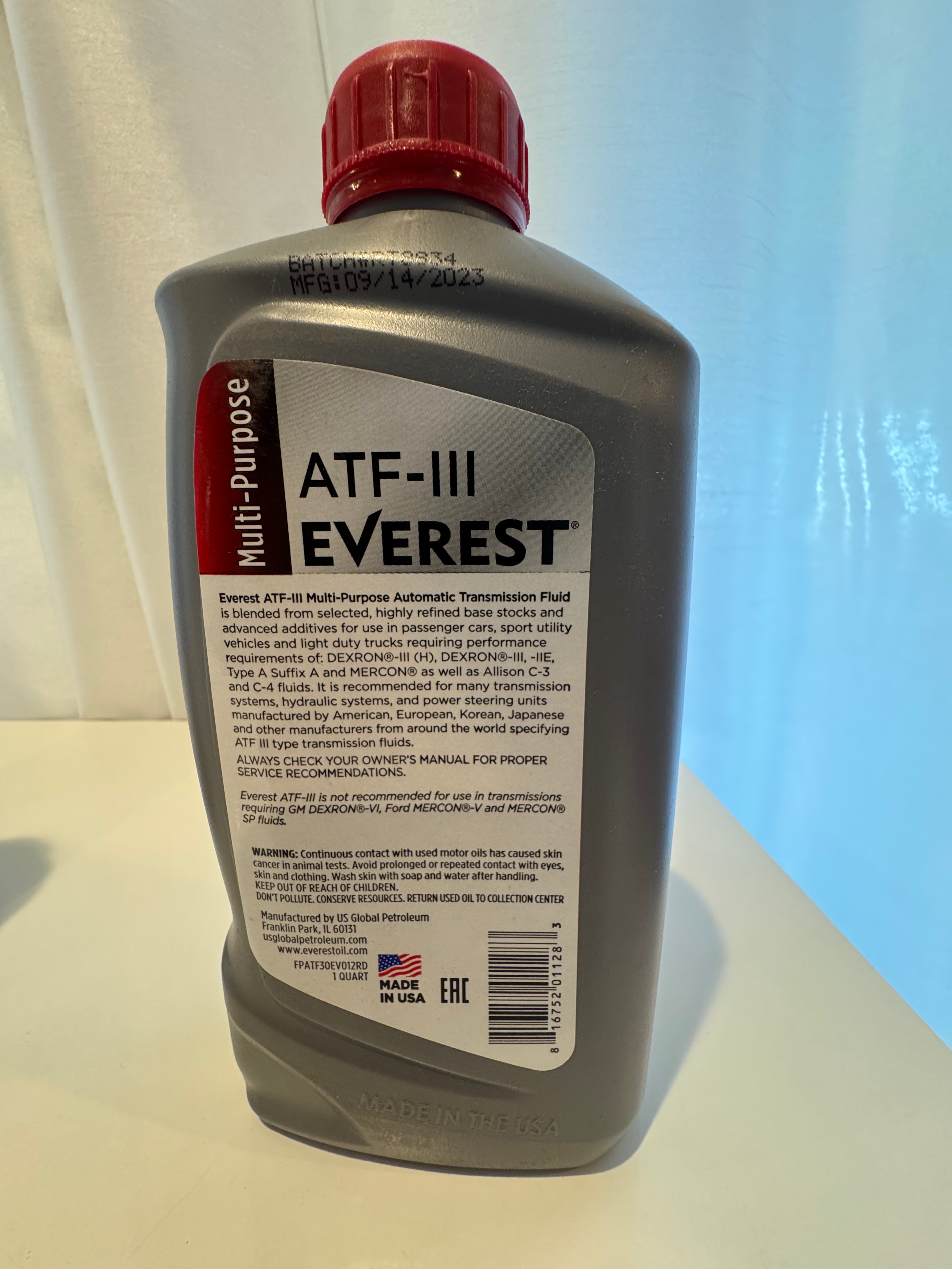 EVEREST ATF - III AUTOMATIC TRANSMISSION FLUID 3