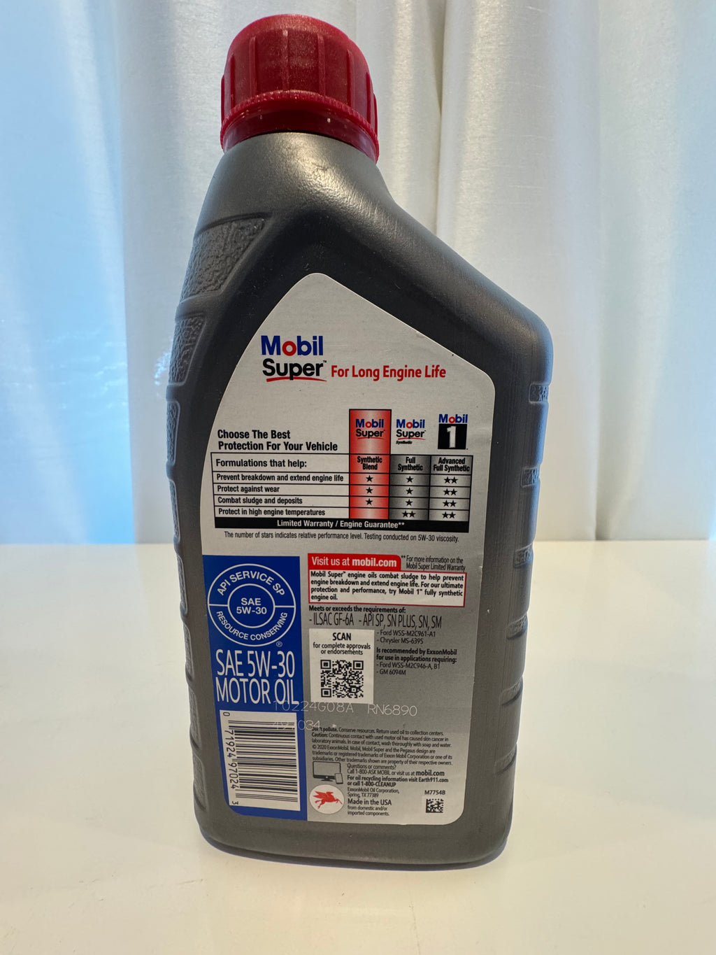 MOBIL SUPER 5000 SYNTHETIC BLEND 5W-30 MOTOR OIL