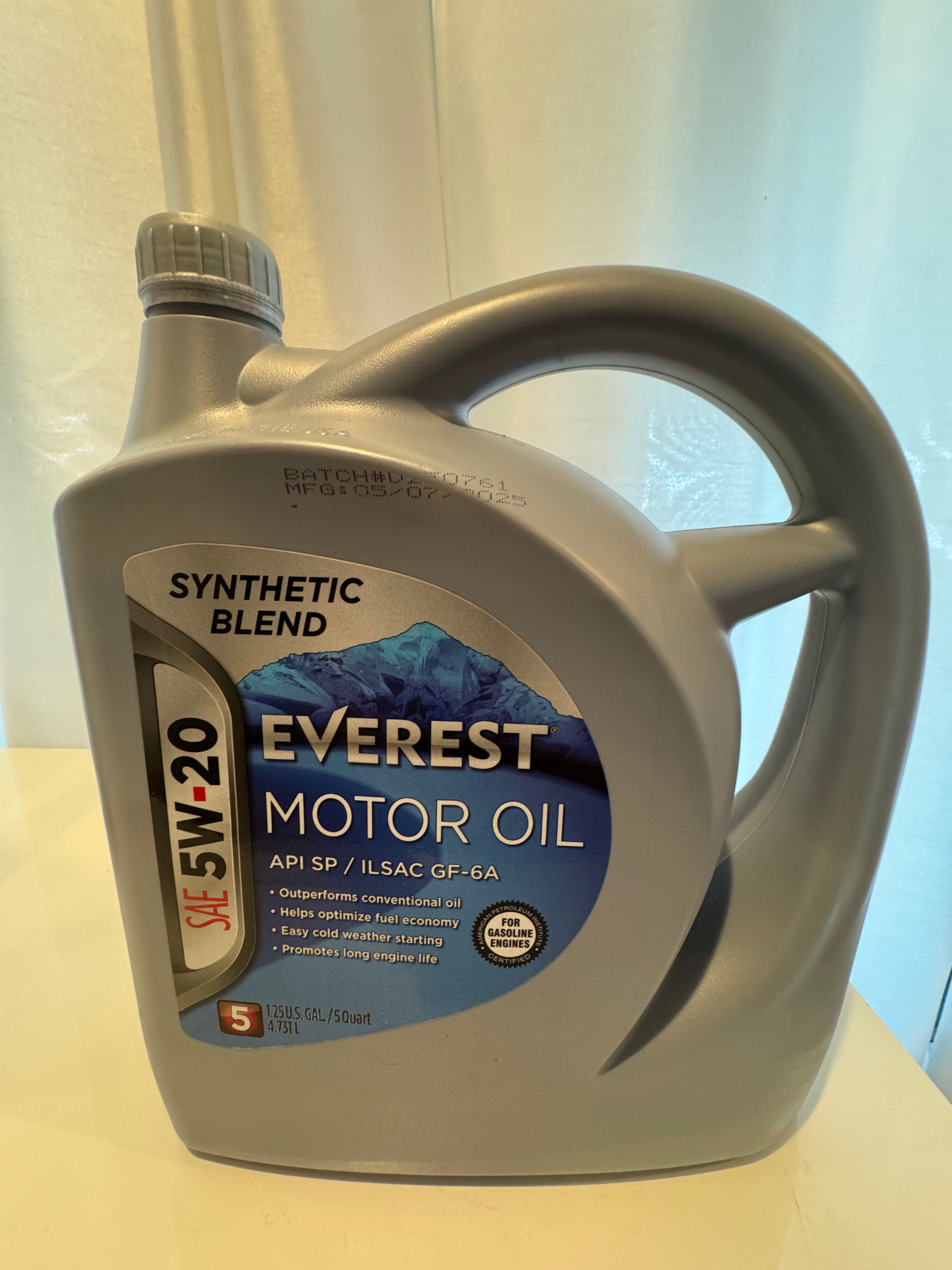 EVEREST SYNTHETIC BLEND 5W-20 MOTOR OIL 5L