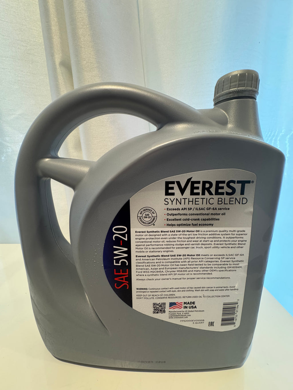 EVEREST SYNTHETIC BLEND 5W-20 MOTOR OIL 5L