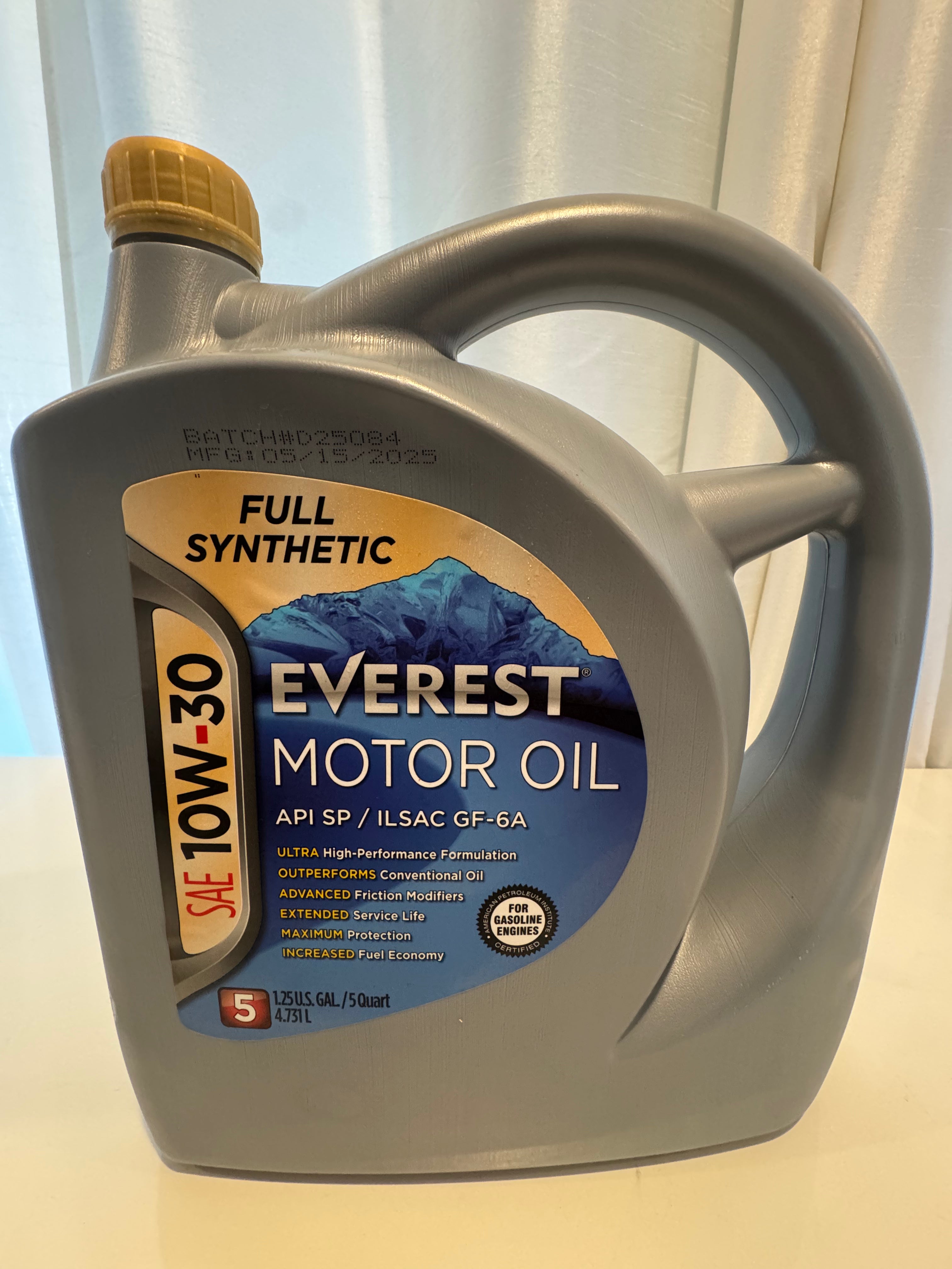 EVEREST FULL SYNTHETIC 10W-30 MOTOR OIL 5L