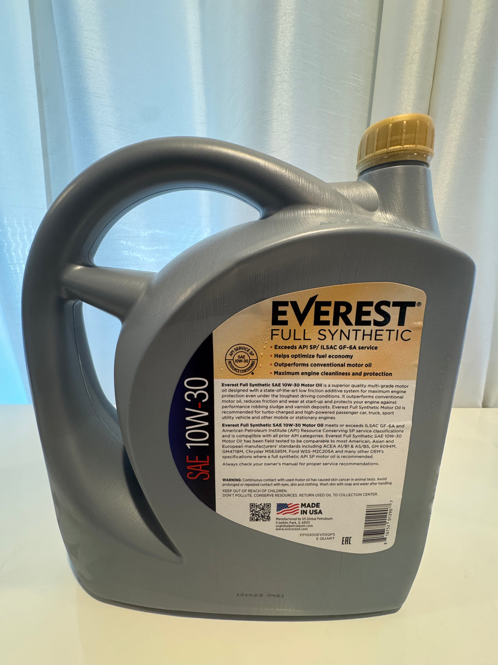 EVEREST FULL SYNTHETIC 10W-30 MOTOR OIL 5L