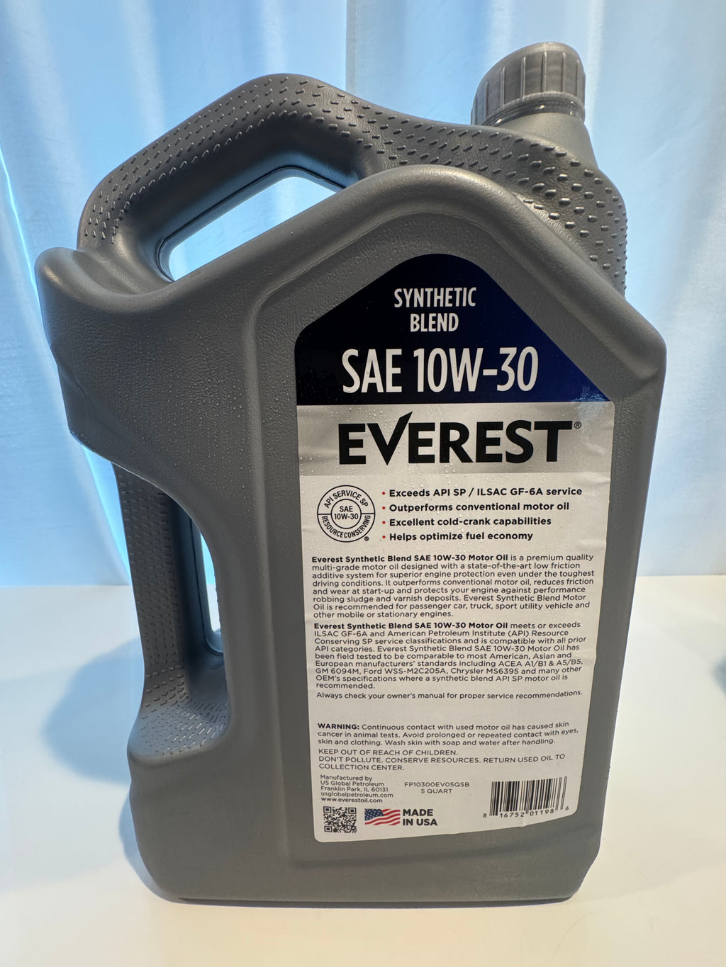 EVEREST SYNTHETIC BLEND 10W-30 MOTOR OIL 5L