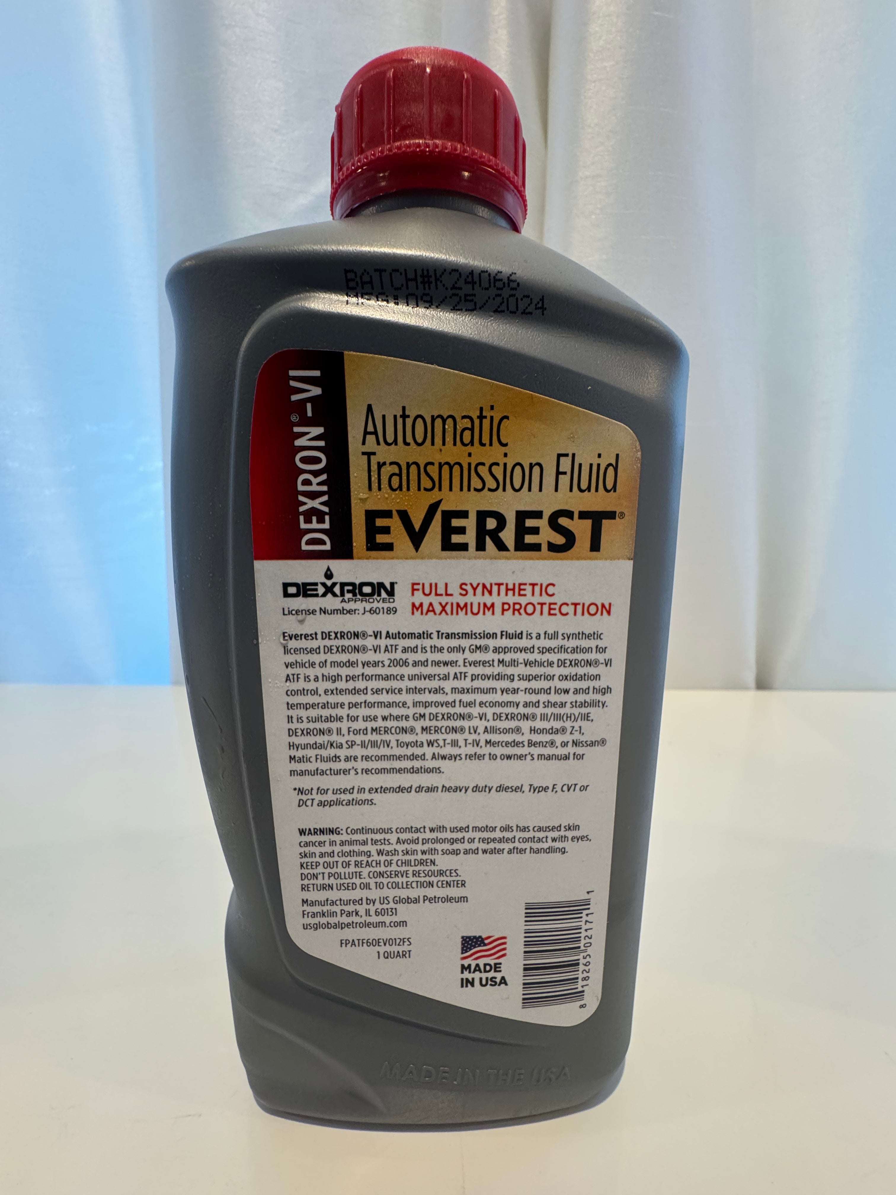 EVEREST FULL SYNTHETIC DEXTRON - VI AUTOMATIC TRANSMISSION FLUID 1L
