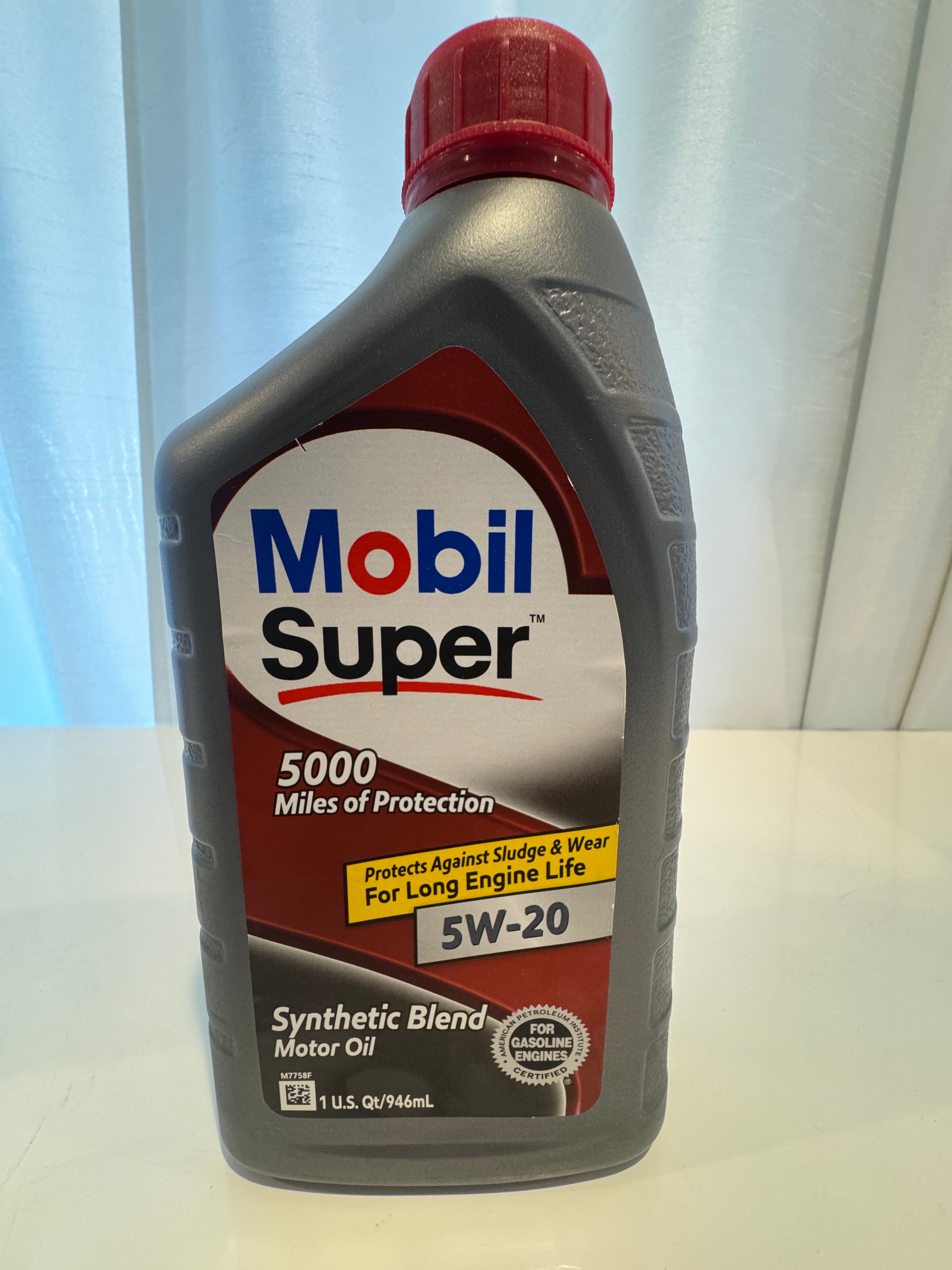 MOBIL SUPER 5000 SYNTHETIC BLEND 5W-20 MOTOR OIL 1L