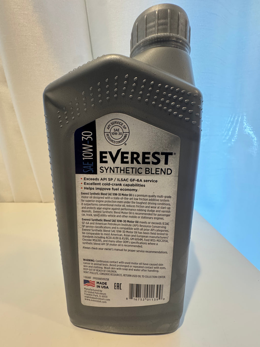 EVEREST SYNTHETIC BLEND 10W-30 MOTOR OIL 1L